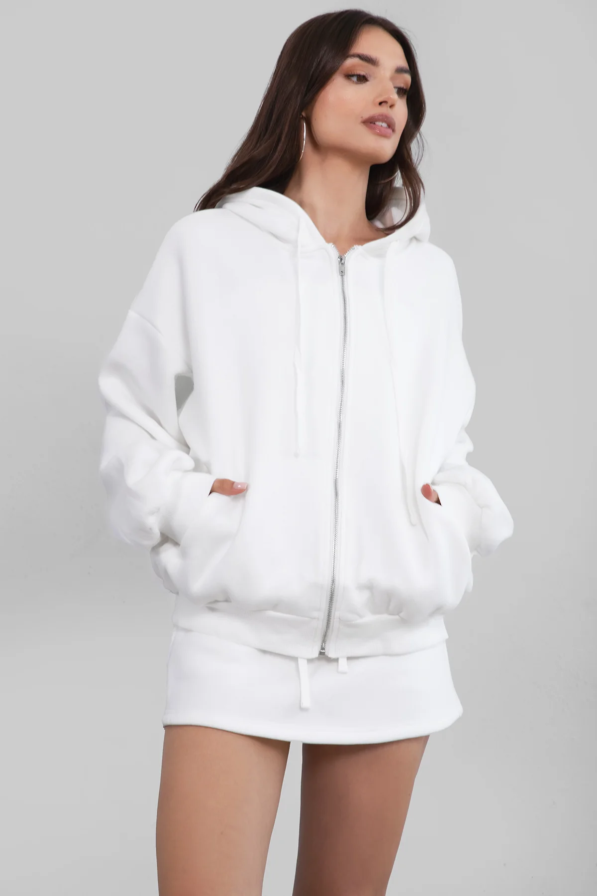 UNIVERSITY Plush Fleece Oversized Zip Up Hoodie - Image 60
