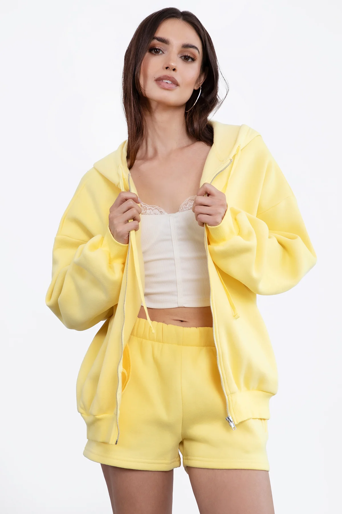 UNIVERSITY Plush Fleece Oversized Zip Up Hoodie - Image 62
