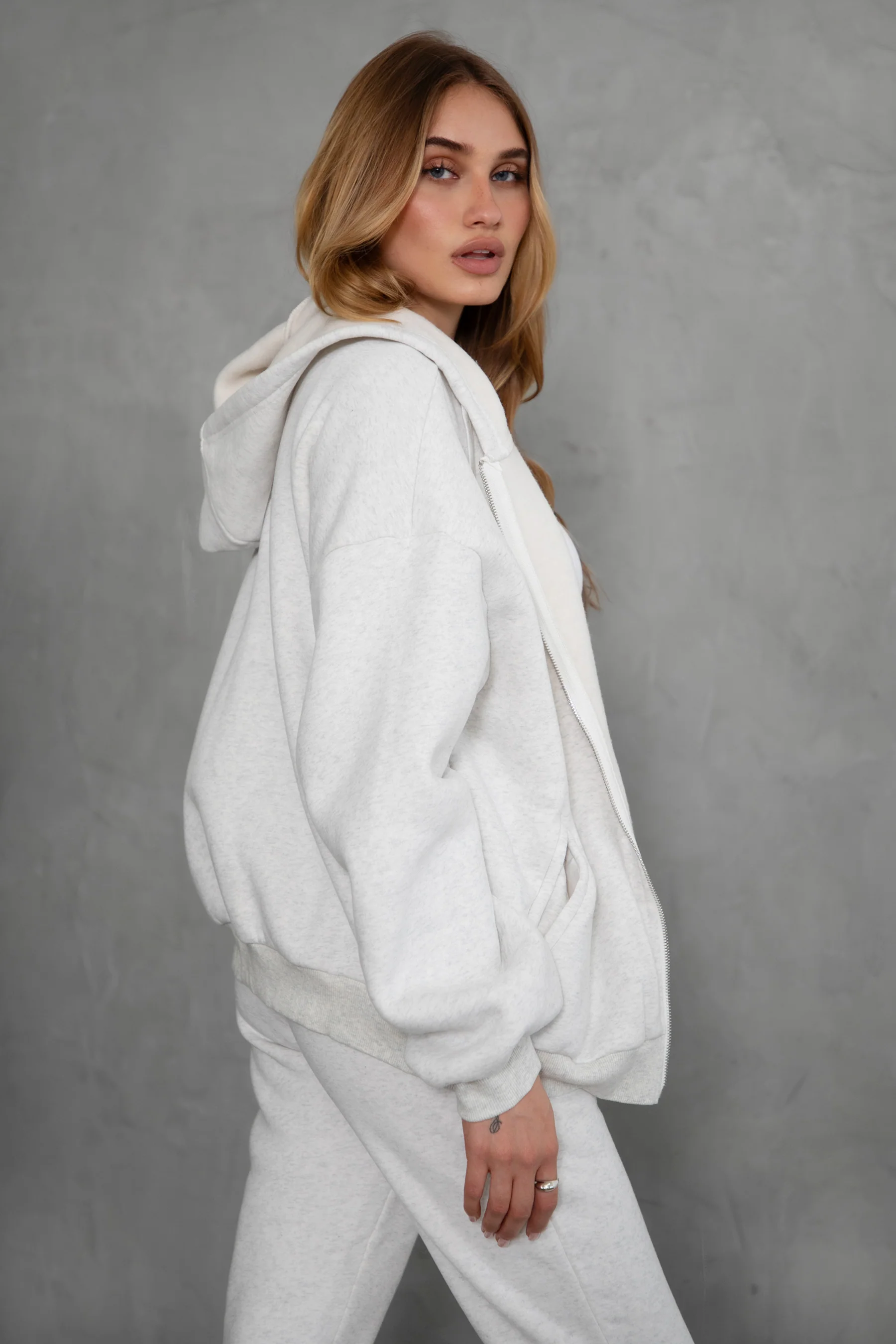 UNIVERSITY Plush Fleece Oversized Zip Up Hoodie - Image 77