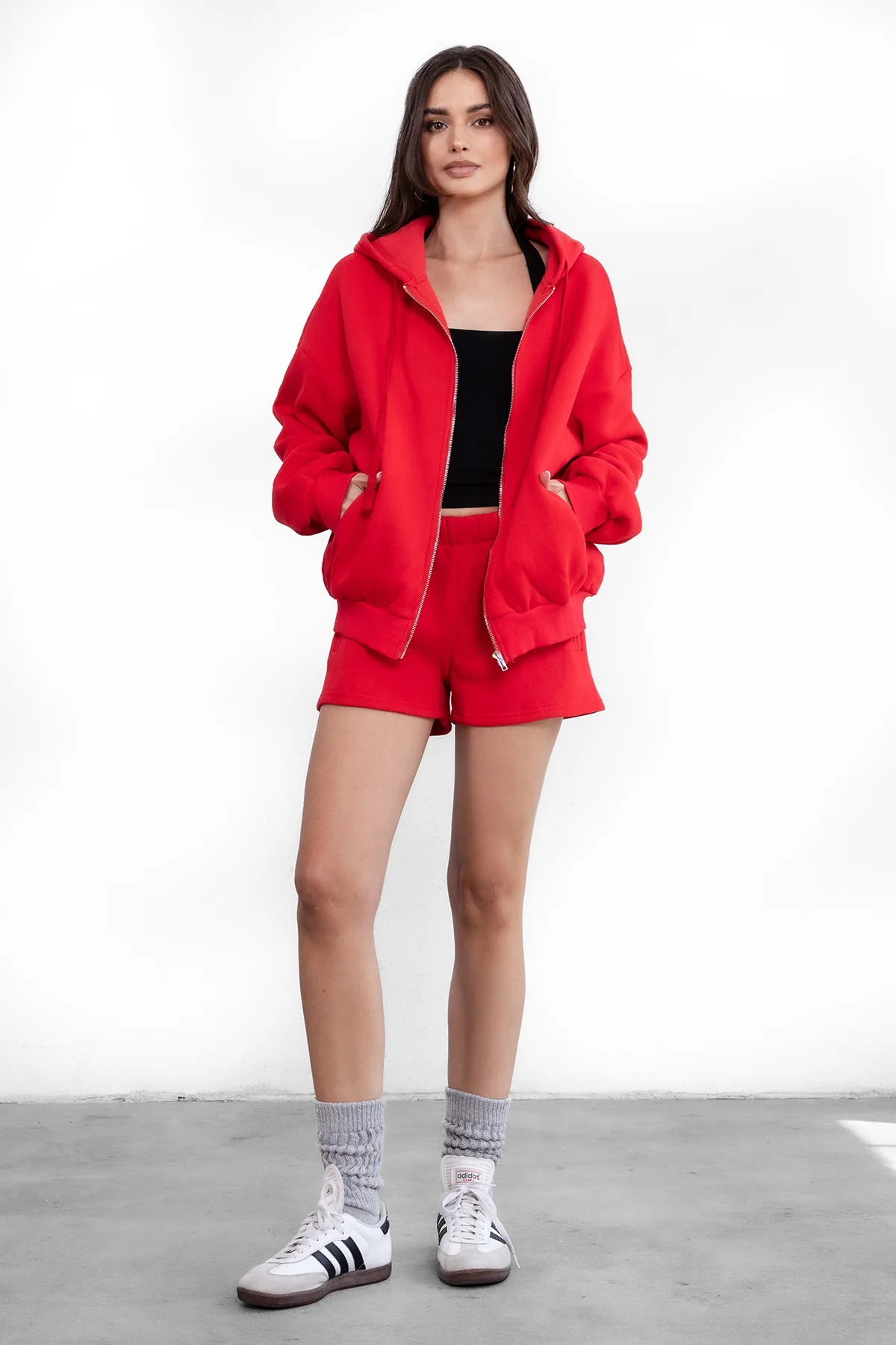 UNIVERSITY Plush Fleece Oversized Zip Up Hoodie - Image 80