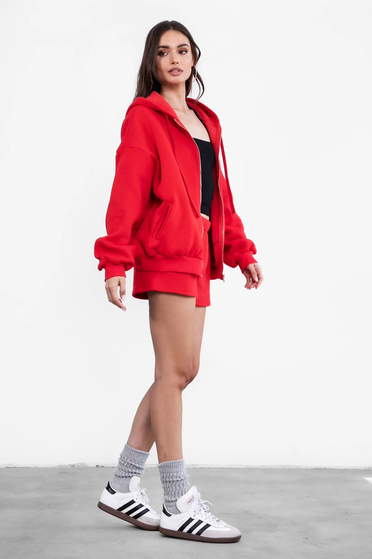 UNIVERSITY Plush Fleece Oversized Zip Up Hoodie - Image 82