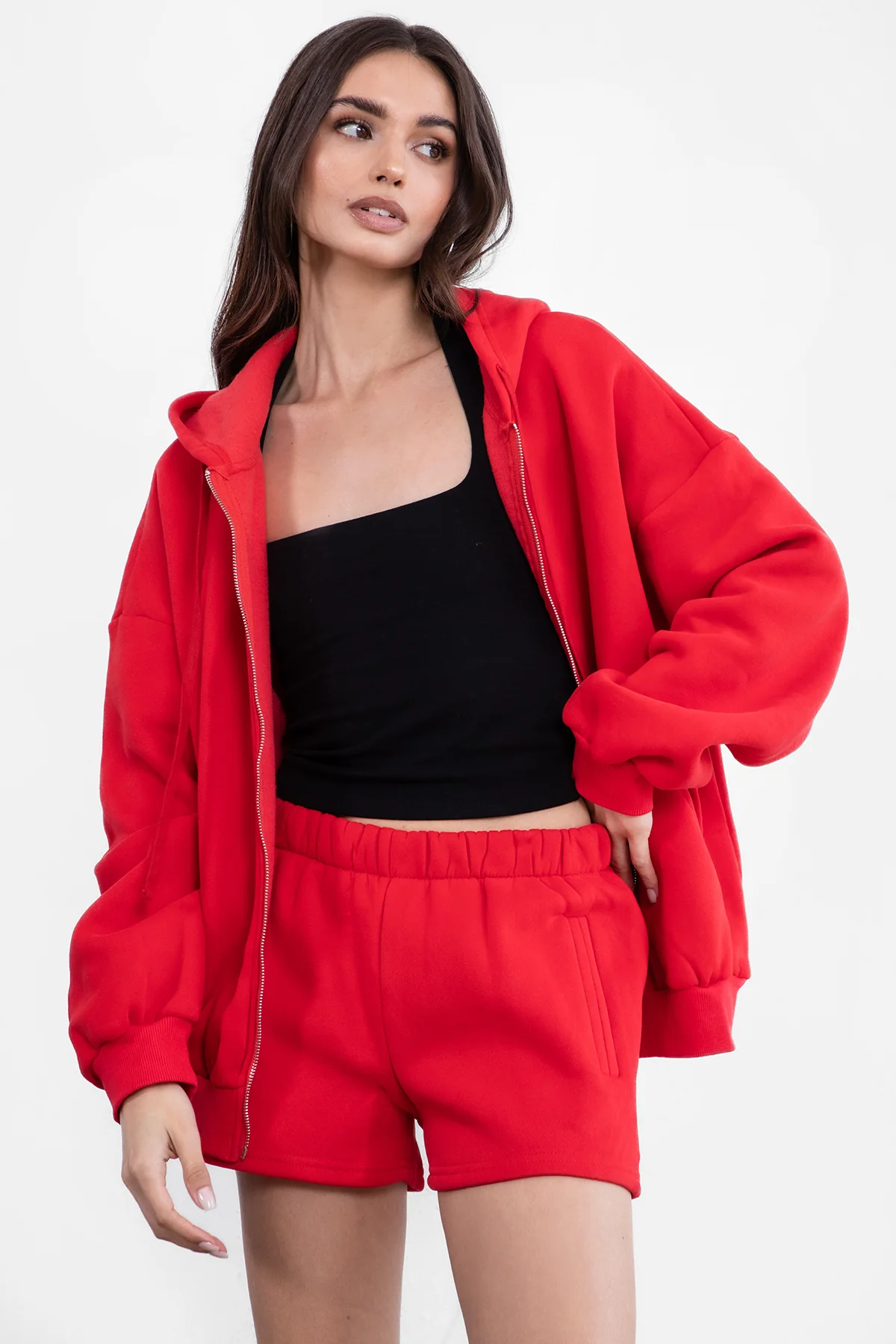 UNIVERSITY Plush Fleece Oversized Zip Up Hoodie - Image 83