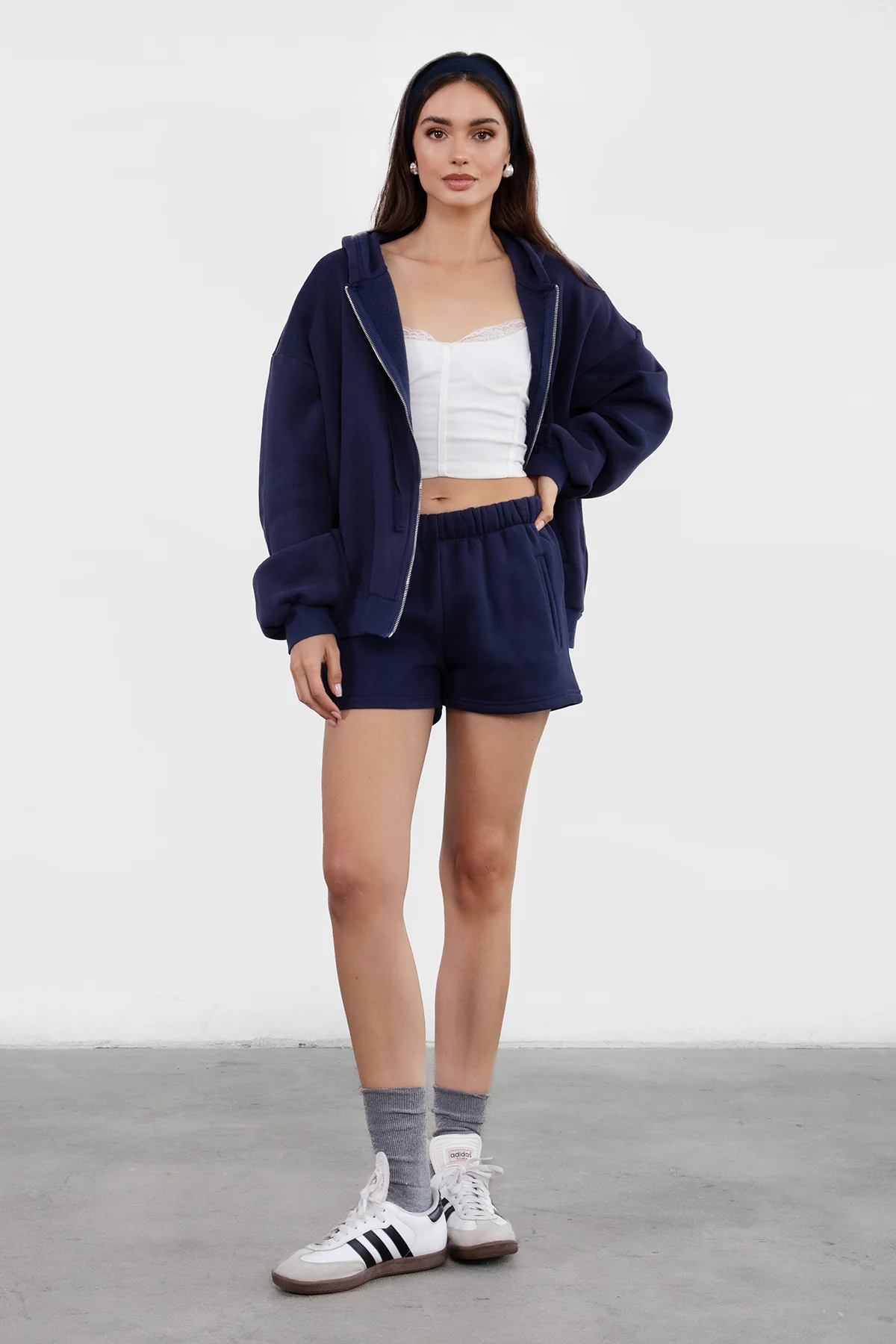 UNIVERSITY Plush Fleece Oversized Zip Up Hoodie - Image 84