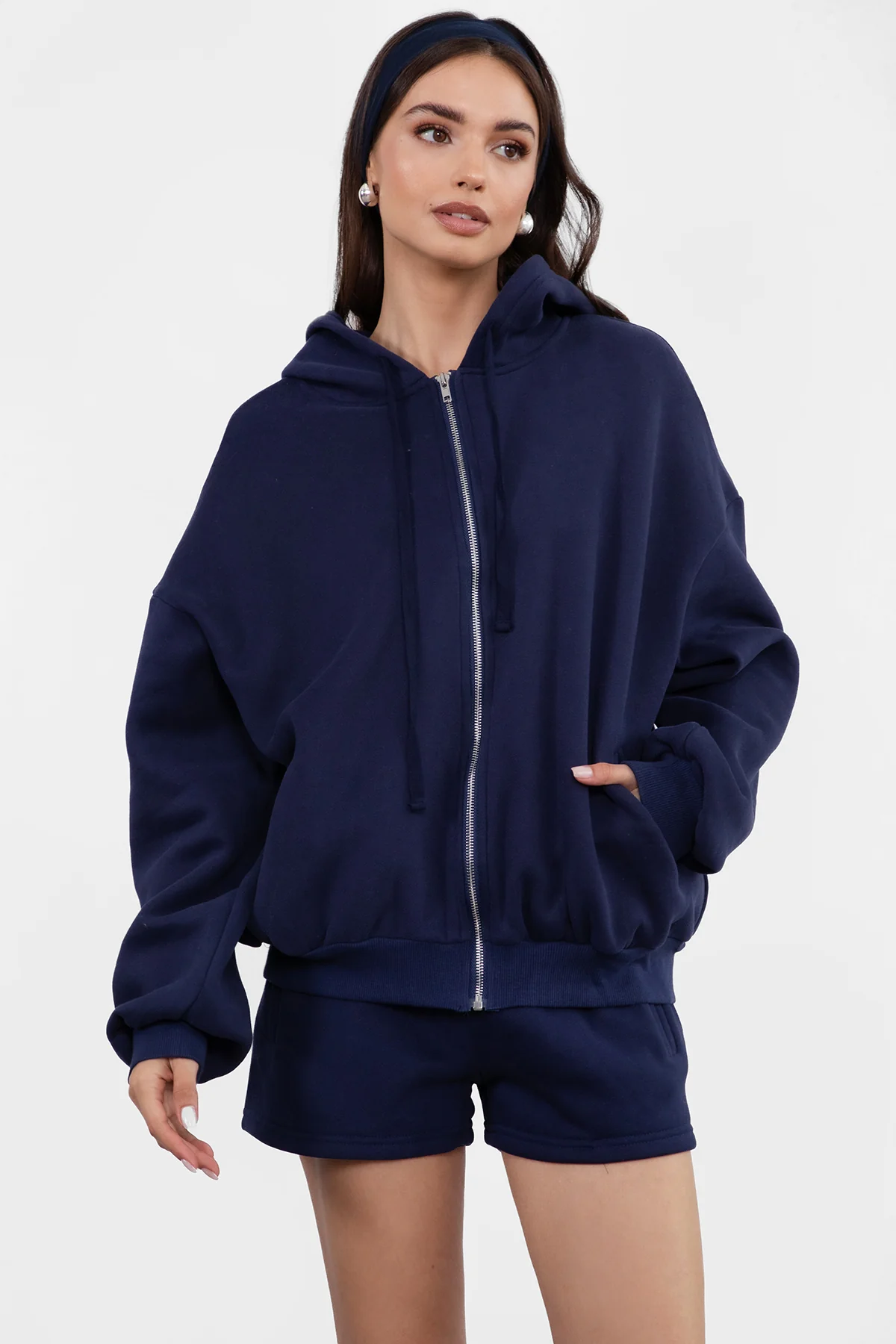 UNIVERSITY Plush Fleece Oversized Zip Up Hoodie - Image 87