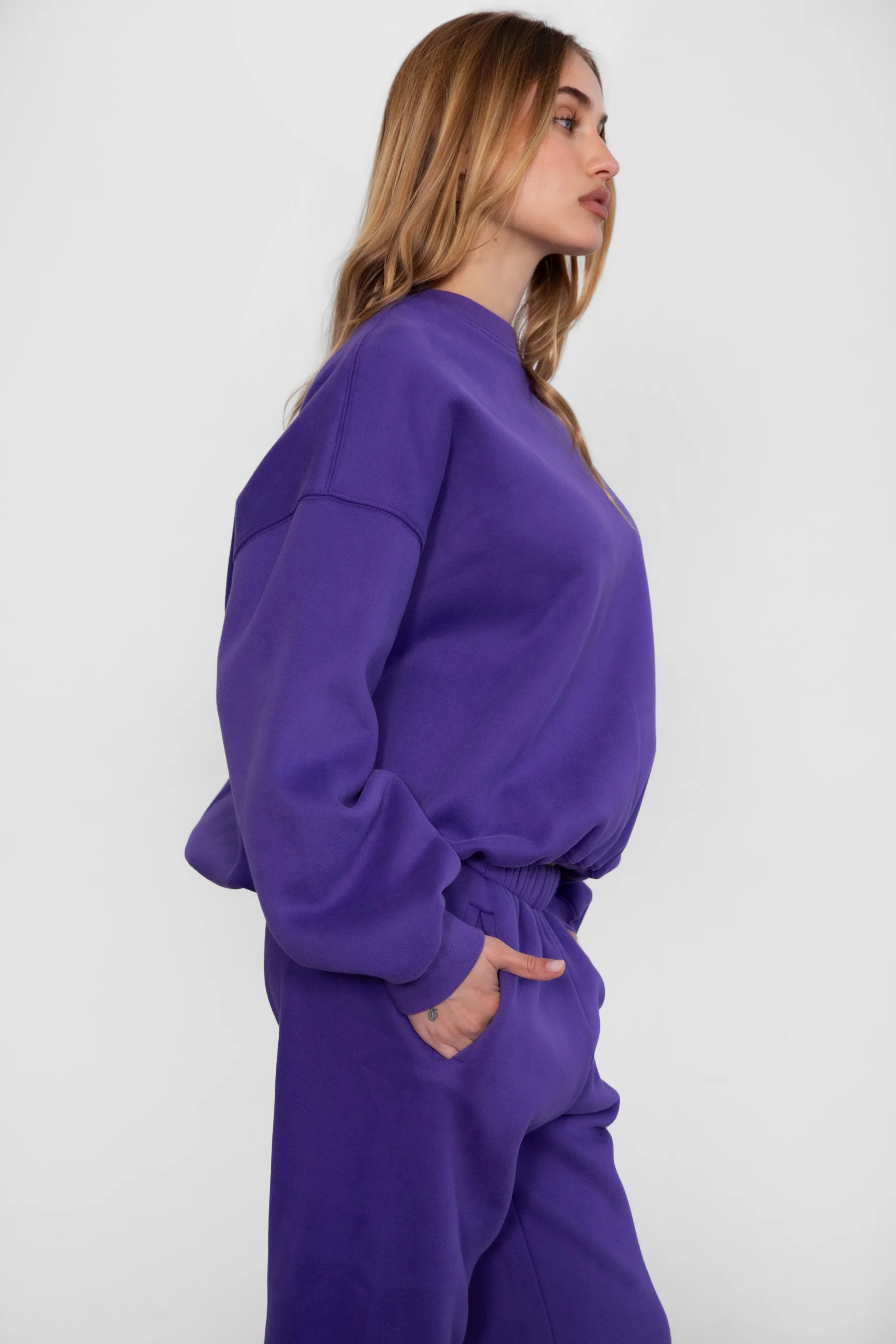 Varsity Plush Fleece Crew Neck Sweatshirt - Image 34