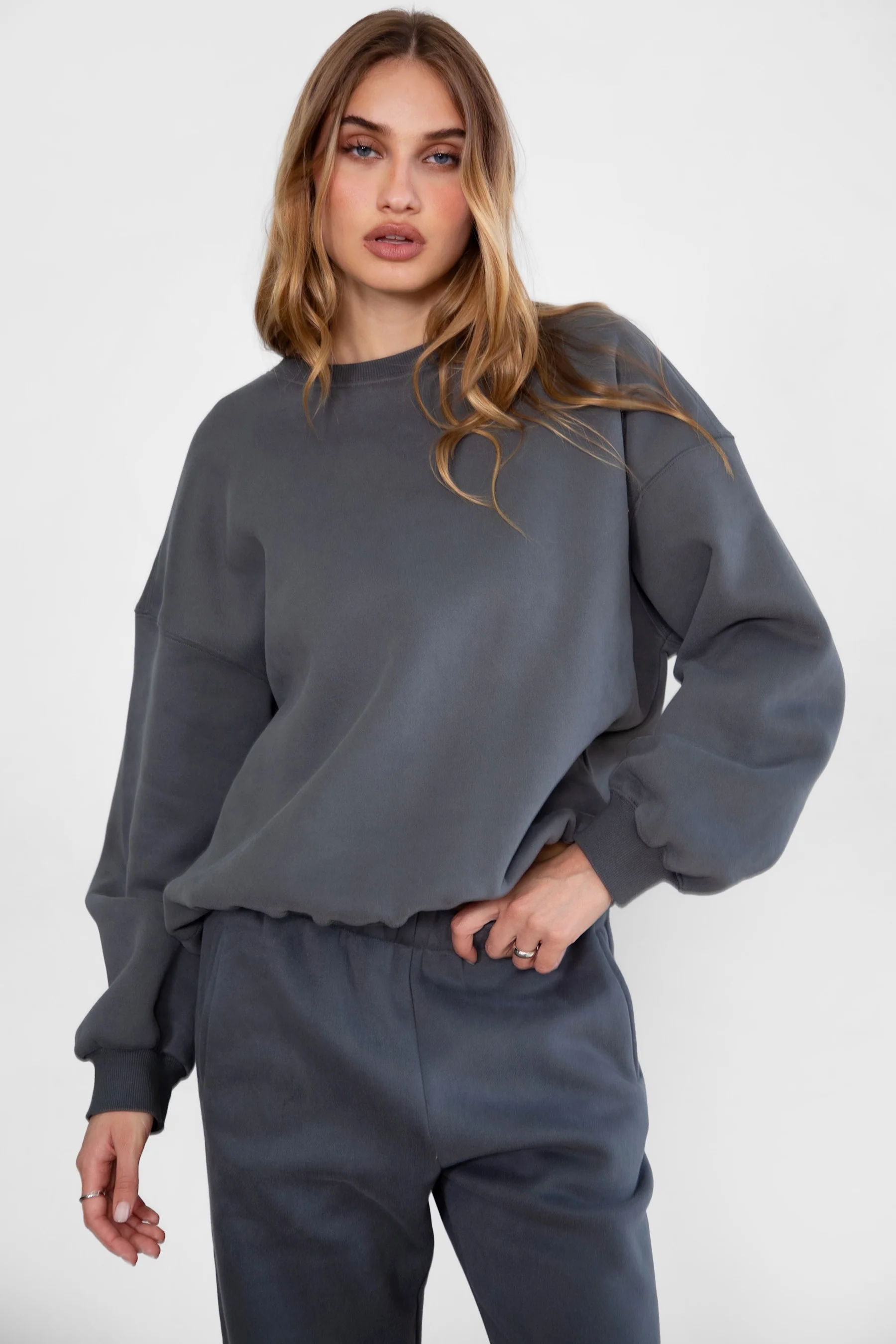 Varsity Plush Fleece Crew Neck Sweatshirt - Image 69